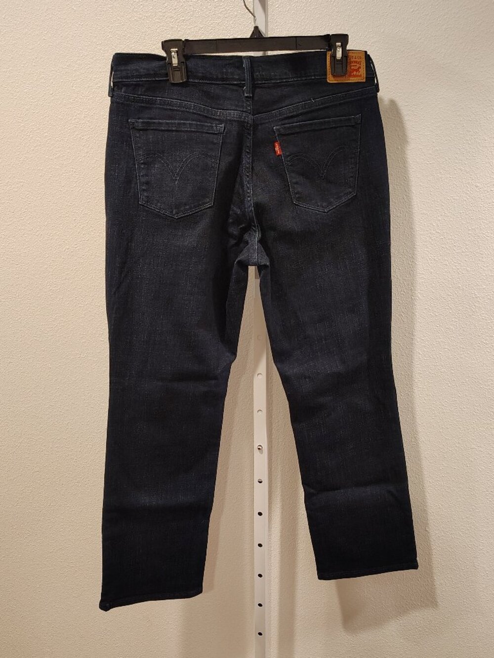 Levi's Women's 505 Straight Jeans Size 31 Dark Blue Zip Fly 5 Pocket Stretch